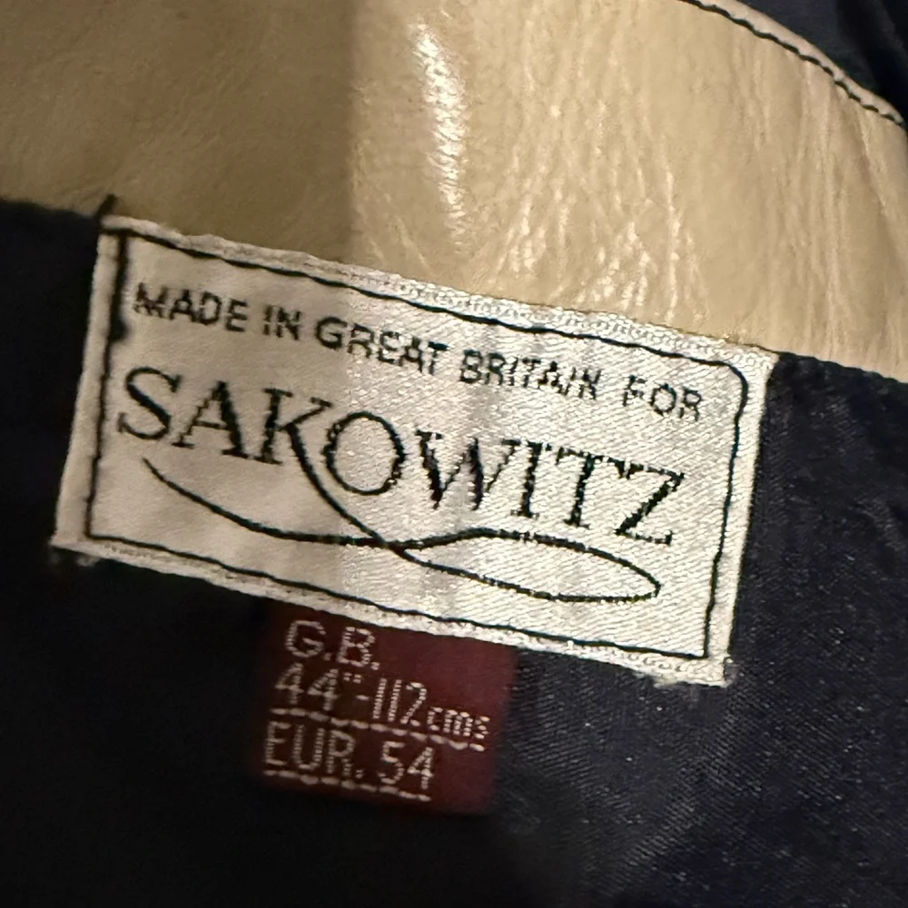 Sakowitz Men's Beige Leather Jacket